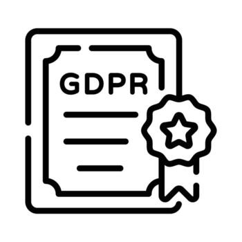 Easy to edit linear icon of GDPR certificate seal vector