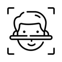 Visually engaging linear icon of biometric face scan vector