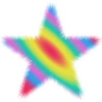 Vibrant Neon blur Star with Gradient Glow Effect png
