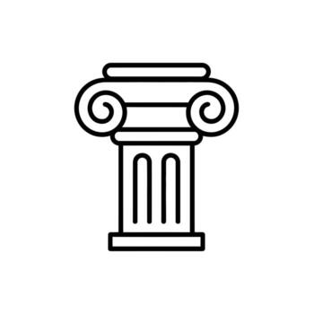 Simple ionic column capital icon representing ancient architecture and design vector