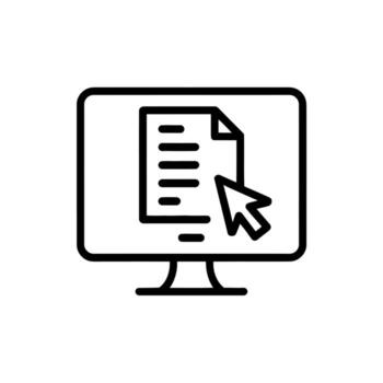 Computer screen displaying a document with a cursor pointing to the text vector