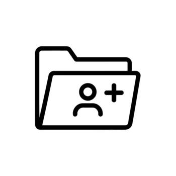 Adding New User Data Folder Management A Sleek Icon for User Administration vector