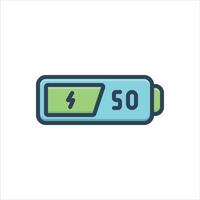 Color battery icon vector