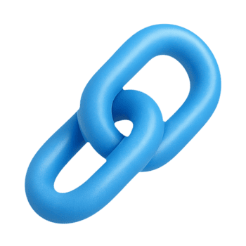 blå 3d kedja länk förbindelse ikon i plastig stil isolerat på transparent bakgrund för hyperlänk eller nätverk design png