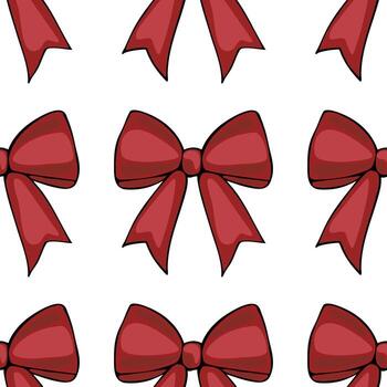 un repitiendo modelo de rojo arcos en un blanco fondo, creando un festivo y alegre diseño. vector