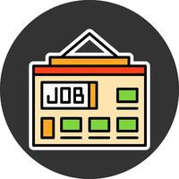 Job Board Minimal Filled Grey Circle Icon vector