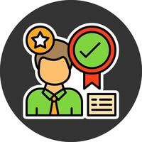 Recognition Minimal Filled Grey Circle Icon vector