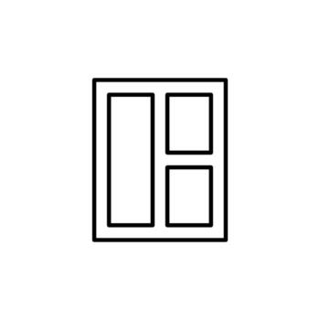 Window Symbol. Suitable for books, stores, shops. Editable stroke in minimalistic outline style. Symbol for design vector
