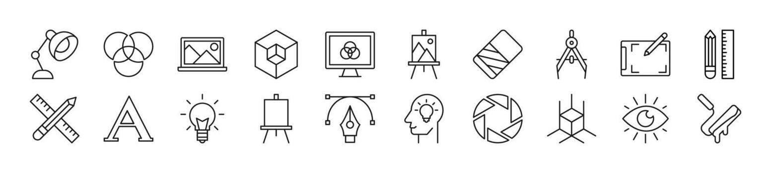 Designer Line Icons collection. Editable stroke. Simple linear illustration for web sites, newspapers, articles book vector