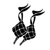 Symbol or icon of black ketupat food vector
