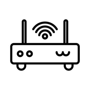 minimalista inalámbrico enrutador icono presentando Wifi señal y sencillo diseño vector