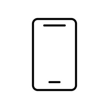 Minimalist Outline of a Smartphone on a Blank Background for Graphic Design vector