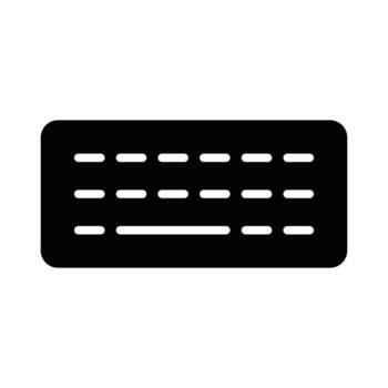 minimalista negro icono de un horizontal teclado para digital plataformas vector