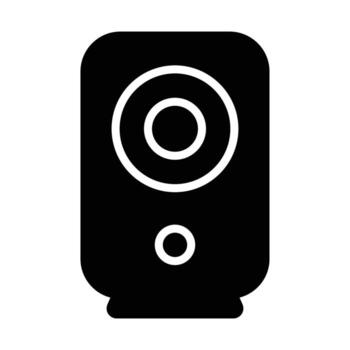 Minimalist Black Speaker Design with Simple Circular Elements and Shapes vector