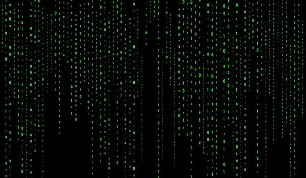 Green Binary Code Stream Digital Wallpaper for Tech Branding vector