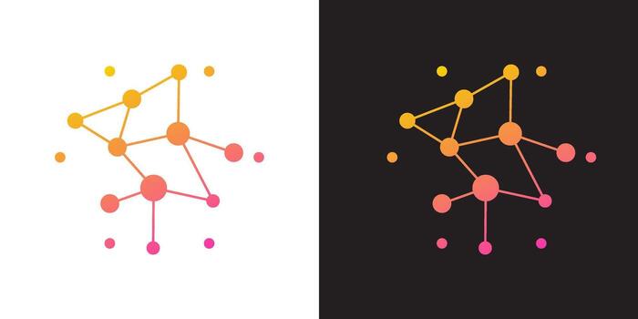 Modern Network Connection Logo Gradient Design for Branding vector