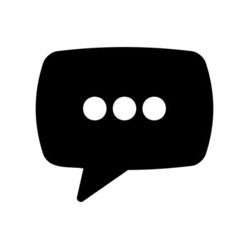 rectangular habla burbuja icono con mecanografía puntos dentro vector