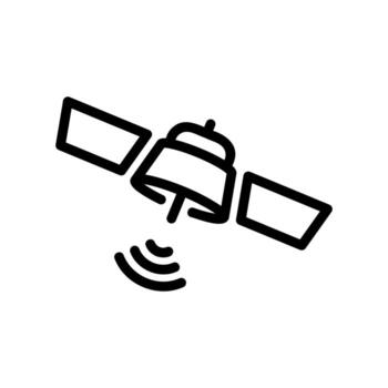 Satellite in Orbit Transmitting a Signal to Earth vector
