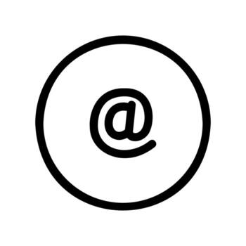 Email Address At Symbol Enclosed in a Circle Icon vector