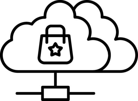 Cloud Computing Outline Style Icon vector