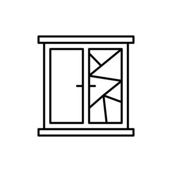 Broken Window Minimalistic Sign for Web and Graphic Design, Apps, Banners, Social Network and Cards vector