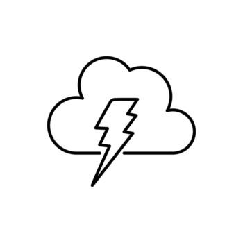 relámpago debajo nube minimalista símbolo para web y gráfico diseño, aplicaciones, pancartas, social red y tarjetas vector