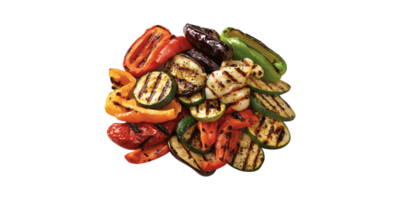 Grilled Mixed Vegetables. Healthy Eating And Vegetarian Cuisine Concept Isolated On Transparent Background png