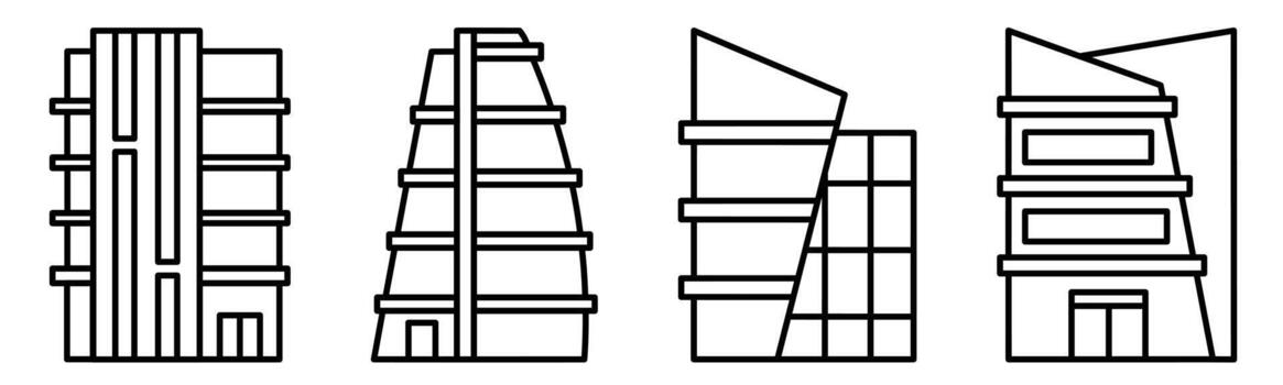 edificio, edificio icono con líneas. vector