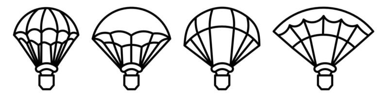 Parachute, parachute icon with lines. vector