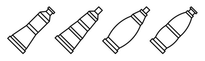 Toothpaste, toothpsate icon with lines. vector