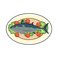 illustration of Fish on plate vector