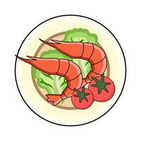 illustration of Shrimp dish vector
