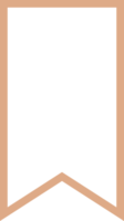 Brown line ribbon label tag frame png