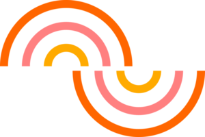 Orange pink yellow line curve rainbow icon png