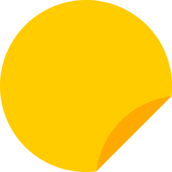 Yellow circle icon label ribbon tag png