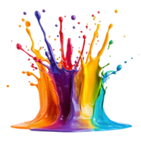 Color Explosion with Splashes of Bright Paint Isolated on Transparent Background png