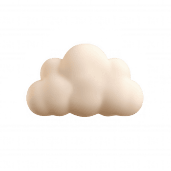 3d tolkning glansig persika moln visuell flytande viktlöst, skapande mjuk pastell ikon element mot transparent bakgrund png