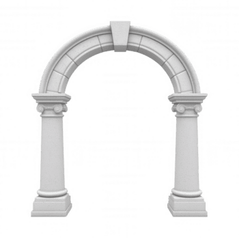 klassisk arkitektonisk båge 3d ikon terar invecklad blommig sniderier och stödjande räfflad för kolumner, på en transparent bakgrund isolerat lätt integration in i mönster png