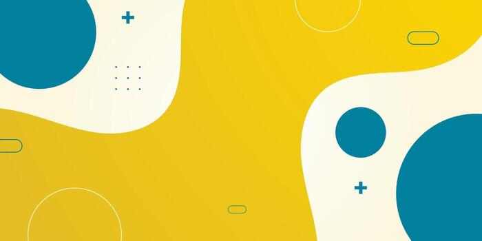 Abstract colorful yellow and blue fluid wave background. Simple wave pattern background with circle geometric pattern design. vector