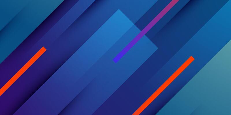 Abstract dark blue overlap square shapes background. Simple and trendy shapes papercut pattern with orange lines design.