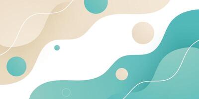 Abstract colorful banner bright green and brown wave background. Horizontal wave fluid shapes pattern element on white color background. vector