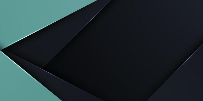 Abstract papercut green triangle pattern on dark background. Simple and trendy shape overlap design. vector