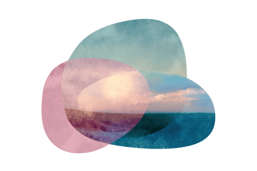 Layered geometric blob with dreamy glow creating a surreal visual experience png