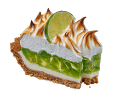 Lime Meringue Pie with Green Jelly Layers and Toasted Meringue Topping png