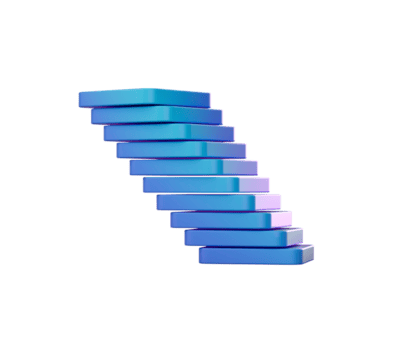 3d stack av blå rektangulär block, lite offset till skapa en lutande torn effekt. 3d illustration png