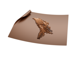 Map Of Moldova Old Style Brown On Unrolled Map Paper Sheet, 3d Illustration png