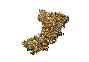 Oman Map Made Of High Quality Premium Golden Metallic Copper Brass Pillars 3D Illustration png
