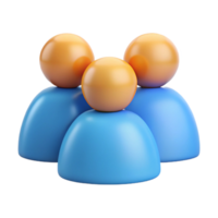 Diverse group of stylized 3d people icons representing community and connection png