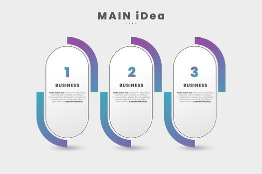 The gradient color palette provides a clean and modern aesthetic, enhancing readability and professional appeal. Business infographic design template with 3 options vector