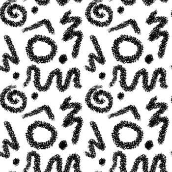 Abstract lines of dots, noise. Abstract hand-drawn shapes. Brush constellation, noise, groups of dots, scattered dots in grunge style. Rounded, streamlined shapes with zigzag lines vector